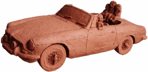 marc-vermeulen-sculpture-atelier-terre-argile-orp-jauche-voiture-decapotable-conduire-MG